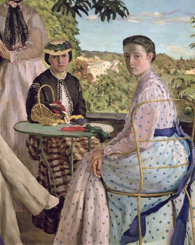 Family Reunion, detail of two women, 1867 by Jean Frederic Bazille